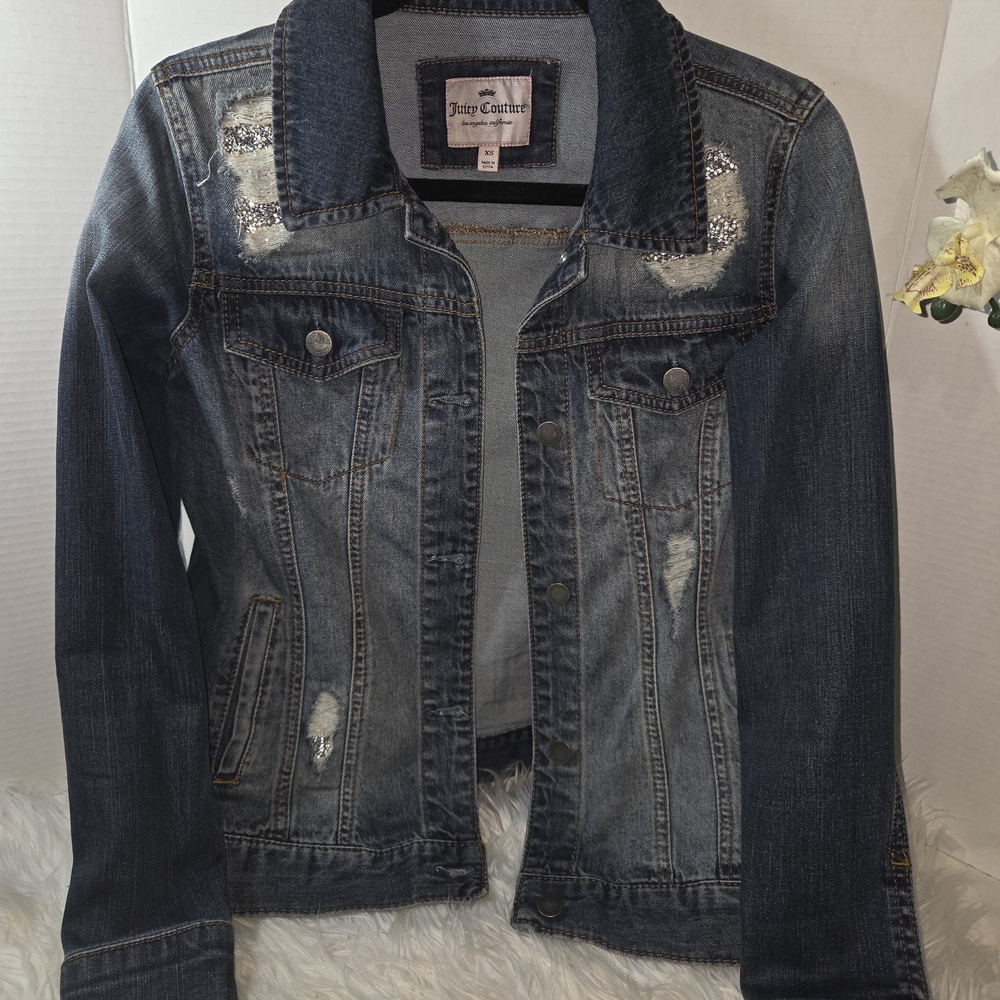 Juicy Couture Denim Jacket with Sequin Accents, Size XS
